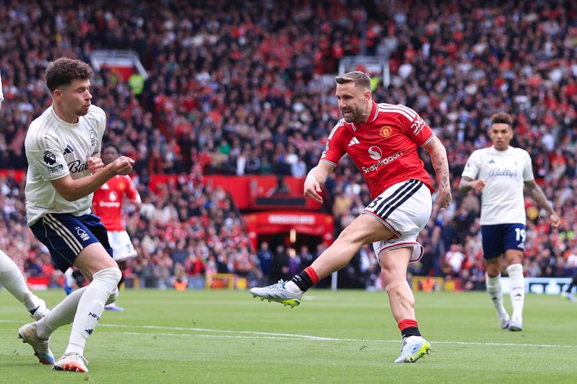 Luke Shaw scores with a stunning half-volley for Manchester United