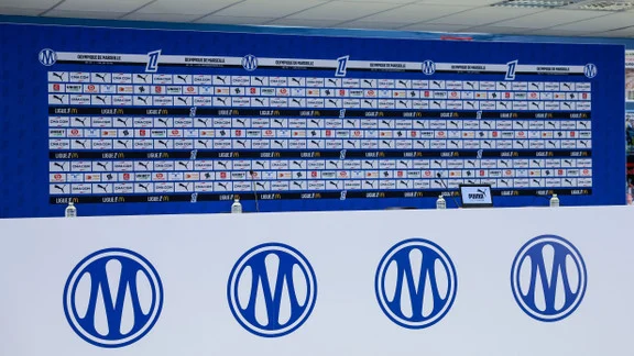 Olympique de Marseille team celebrating