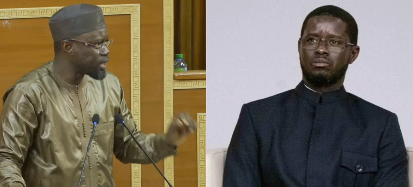 Prime Minister Ousmane Sonko addressing political funds debate