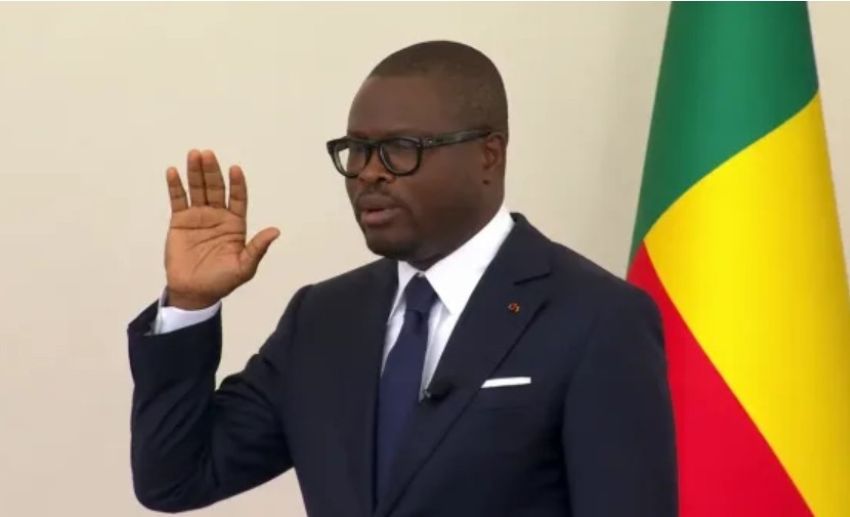 Romuald Wadagni taking the oath of office