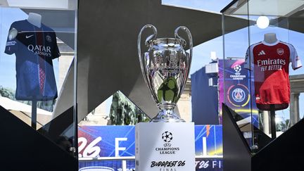 The UEFA Champions League trophy on display in Budapest, Hungary, on May 29, 2026.
