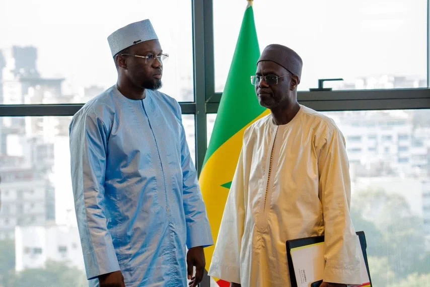 Handover ceremony at Primature between outgoing and incoming Prime Ministers