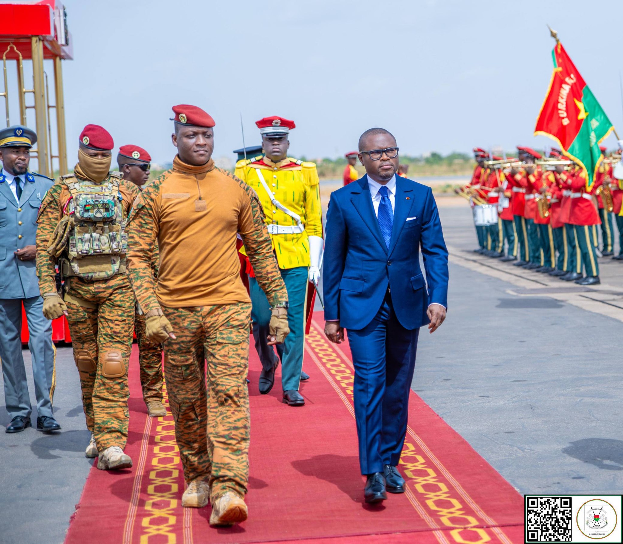Captain Ibrahim Traoré welcoming Romuald Wadagni