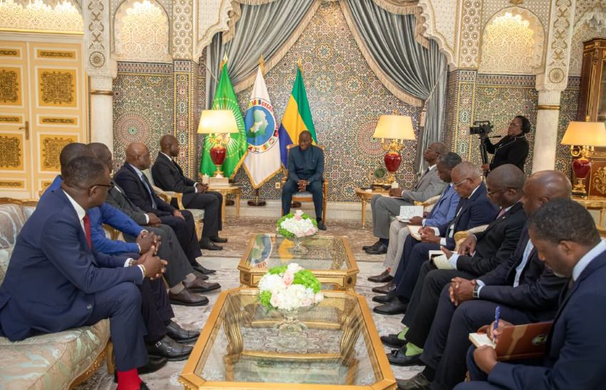 President Oligui Nguema with Coris Bank delegation