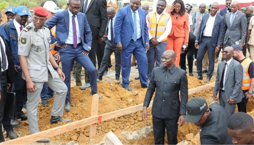 President Oligui Nguema inspecting a construction site