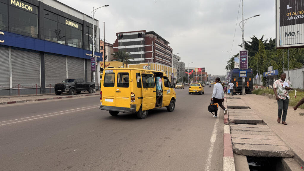 Sparse traffic in downtown Kinshasa, DRC, on June 3, 2026