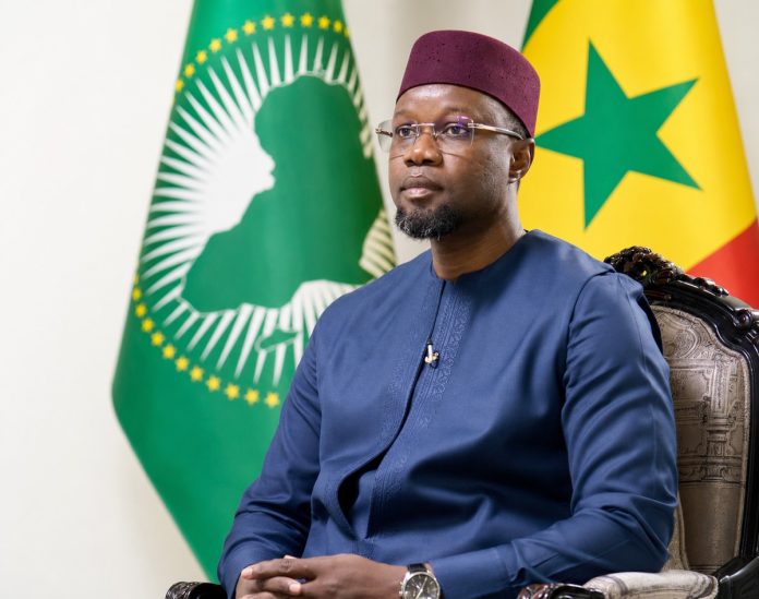 Ousmane Sonko during an interview with France 24