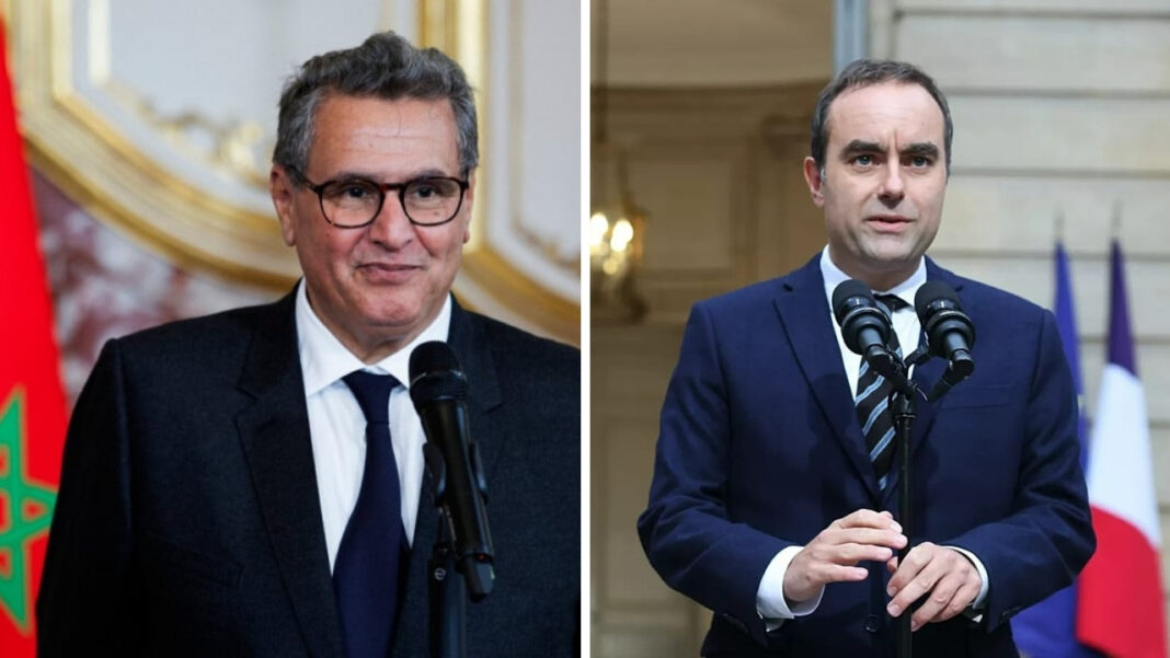 Prime Minister Aziz Akhannouch and French counterpart Sébastien Lecornu
