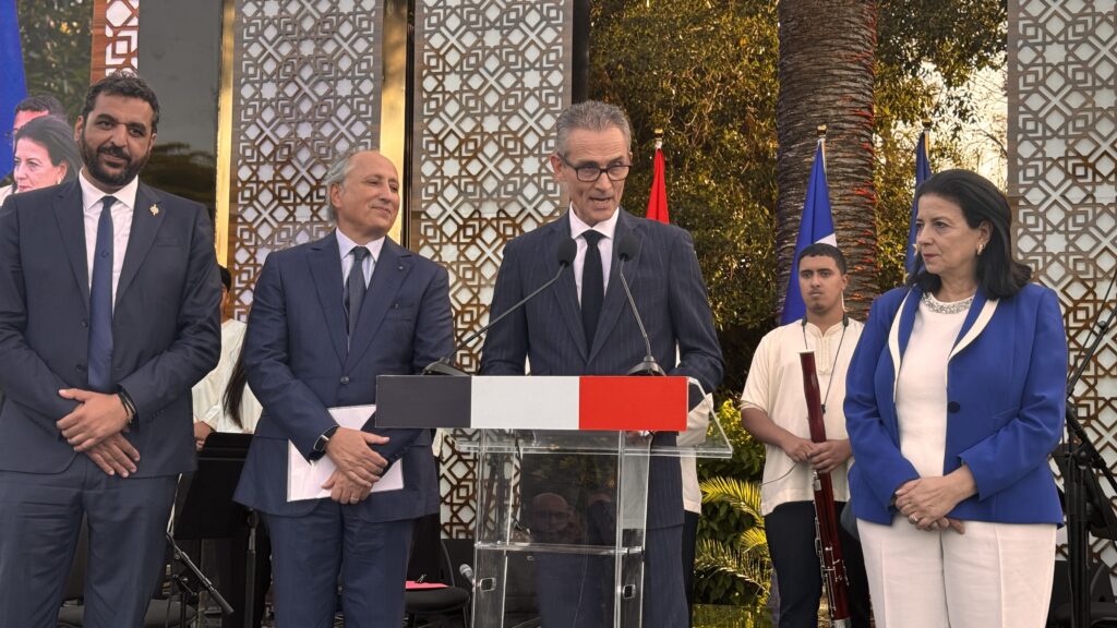 French ambassador Philippe Lalliot addressing guests at the Rabat Bastille Day reception