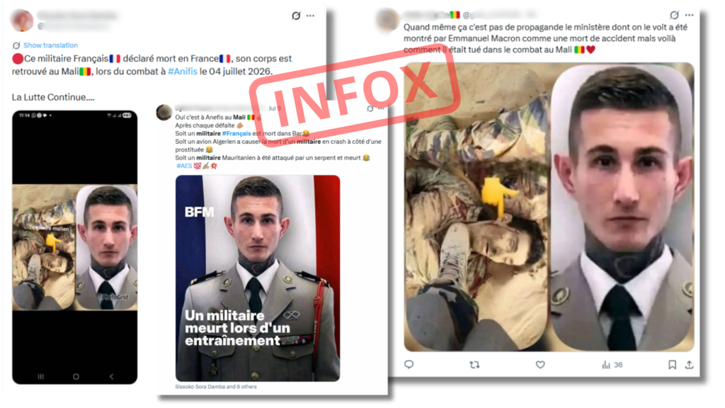 No French soldier died in Anéfis. These posts were entirely fabricated.