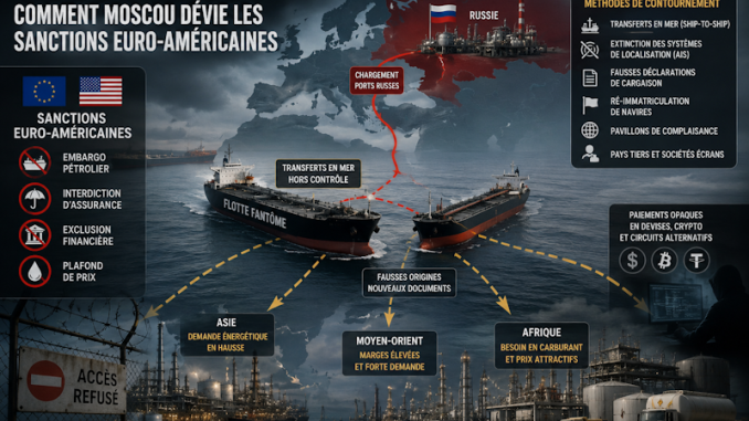 illustration of russian oil smuggling routes