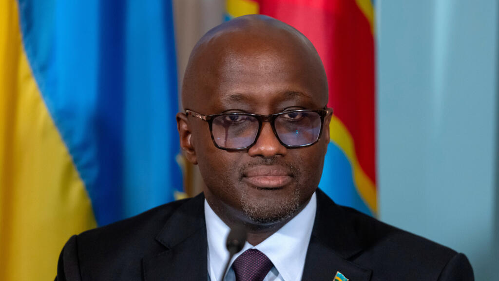 Rwanda's foreign minister, Olivier Nduhungirehe, witnesses the signing of a peace agreement between Rwanda and the Democratic Republic of Congo at the U.S. Department of State, Friday, June 27, 2025, in Washington [illustrative image].