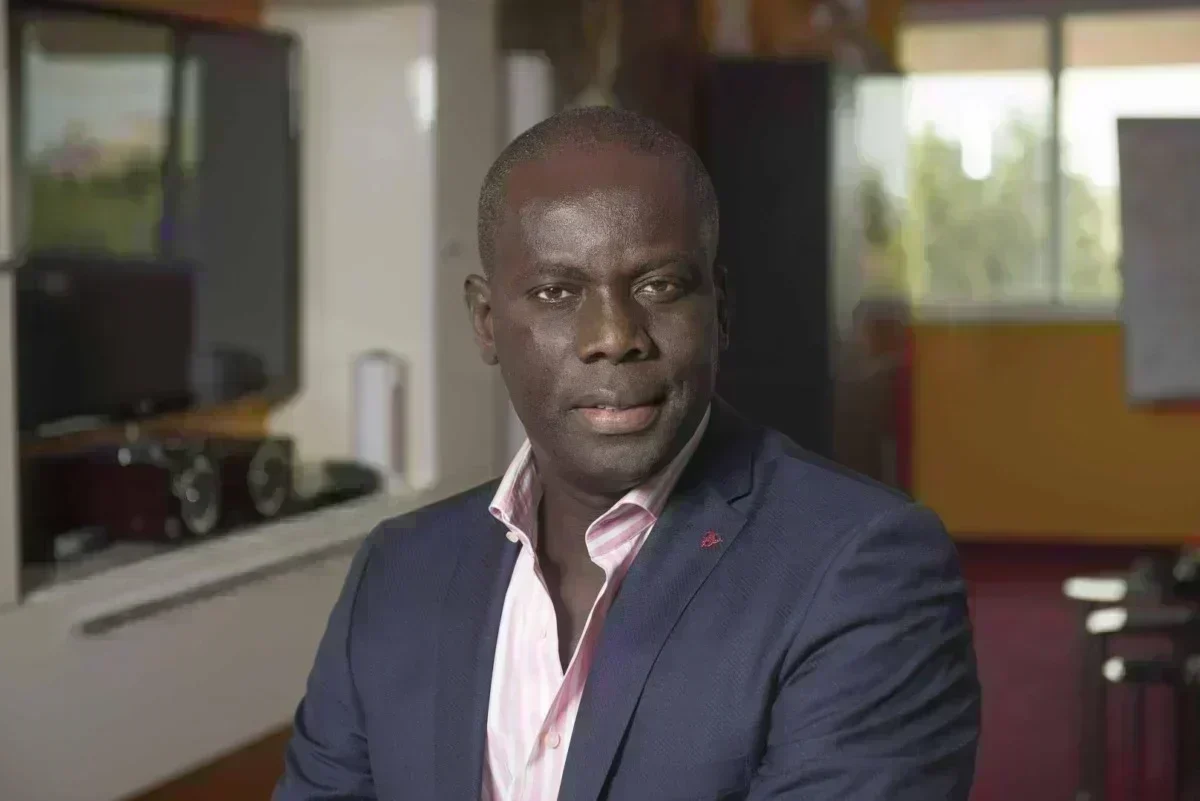 Senegalese politician Malick Gackou speaking at a press conference in Dakar