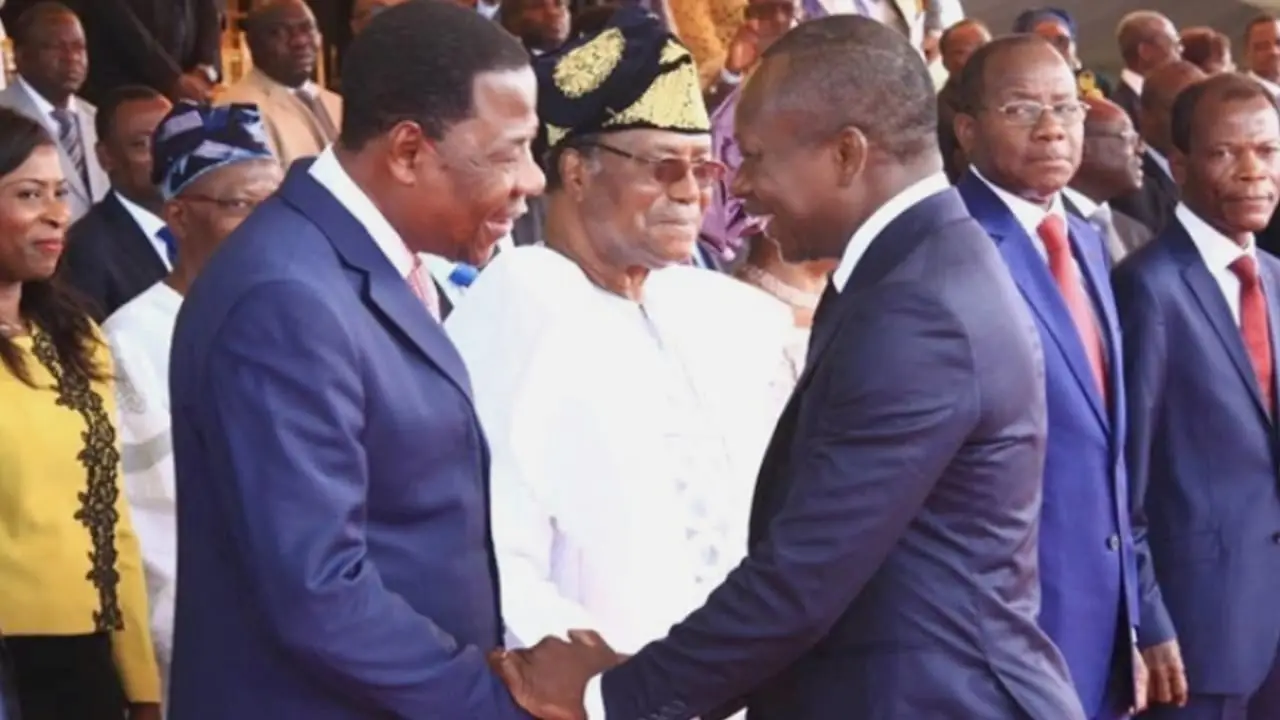 Former Bénin presidents Nicéphore Soglo, Boni Yayi, and Patrice Talon