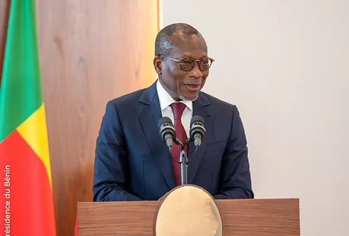 Patrice Talon speaking at Senate inauguration