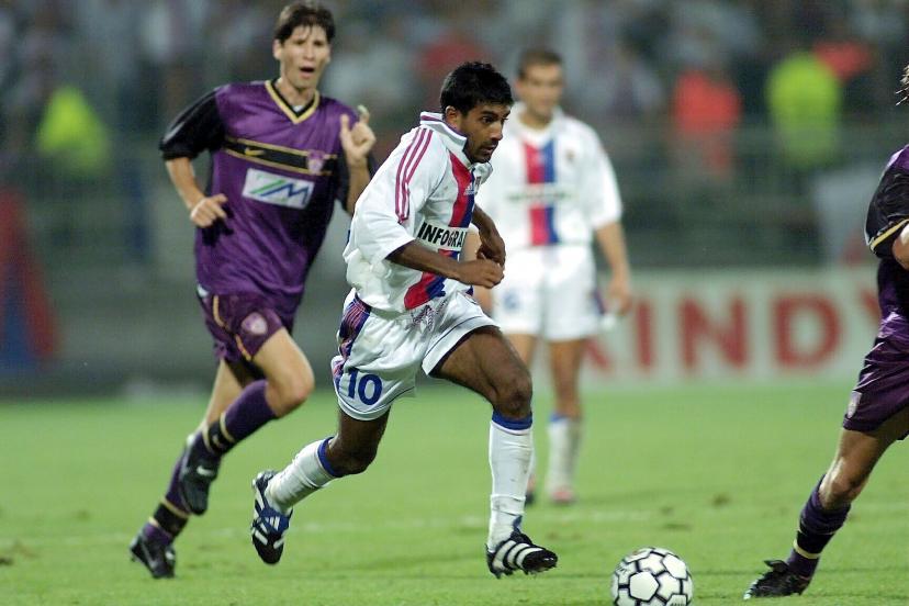 Vikash Dhorasoo with Olympique Lyonnais against NK Maribor in 1999